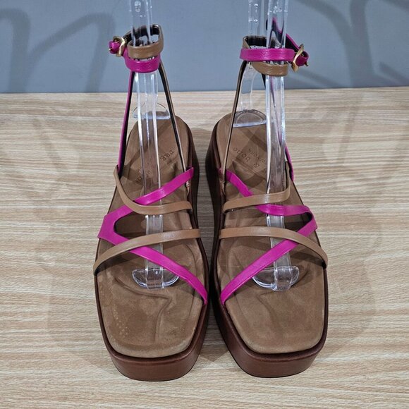 Rag & Bone Logan Platform Sandal Womens EU 38 Fuschia Pink Leather Strappy NEW - Picture 6 of 12